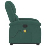 vidaXL Fauteuil de massage inclinable Vert foncé Velours
