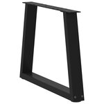 vidaXL Pieds de table basse en forme de V  2 pièces  noir  70 x (42-43 3) cm  acier