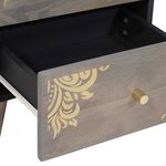 vidaXL Cabinet de chevet Gris 40 x 33 x 46 cm bois de manguier massif