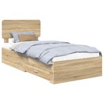 vidaXL Cadre de lit Chêne Sonoma 75 x 190 cm Bois d'ingénierie