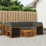 vidaXL Ensemble de canapés d'extérieur 7 pc Naturel et Anthracite