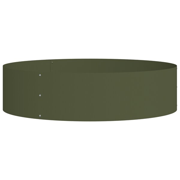 vidaXL Pot en métal vert olive Vert olive Métal Grand Incrustations déco