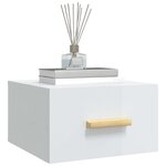 vidaXL Tables de chevet murales 2 Pièces blanc brillant 35x35x20 cm
