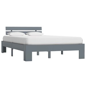 vidaXL Cadre de lit sans matelas gris bois de pin massif 120x200 cm