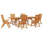 vidaXL Ensemble de salle à manger pour jardin 7 Pièces Marron