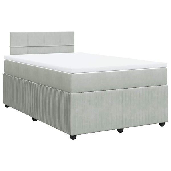 vidaXL Sommier à lattes de lit et matelas gris clair 120x190cm velours