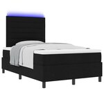 vidaXL Lit à ressorts avec matelas avec LED Noir 120 x 190 cm tissu