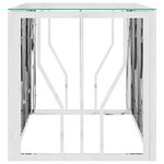 vidaXL Table basse 110x45x45 cm acier inoxydable et verre