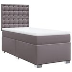 vidaXL Sommier à lattes de lit avec matelas Gris 90x190 cm Similicuir