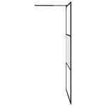 vidaXL Paroi de douche 115x195 cm Verre ESG demi-dépoli Noir