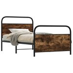 vidaXL Cadre de lit sans matelas 90x190cm chêne fumé bois d'ingénierie
