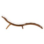 vidaXL Chaises longues et coussins 2Pièces Crème blanc Bois massif acacia