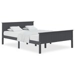 vidaXL Cadre de lit Gris Bois de pin massif 140x200 cm