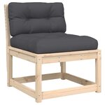 vidaXL Salon de jardin 7 Pièces avec coussins Bois de pin massif