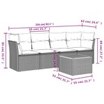 vidaXL Salon de jardin avec coussins 5Pièces mélange beige résine tressée