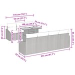 vidaXL Ensemble de salle à manger de jardin de 8 pièces avec coussins gris en poly rotin acacia