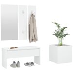 vidaXL Ensemble de meubles de couloir Blanc Bois d'ingénierie
