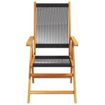vidaXL Chaises inclinables de jardin lot de 6 noir bois massif acacia