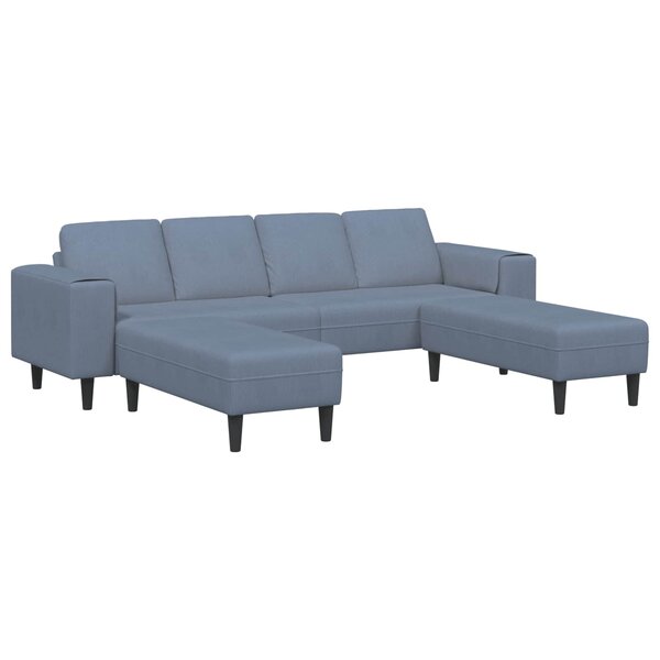 vidaXL Canapé Bleu 250 x 188 x 76 cm Tissu en velours côtelé