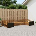 vidaXL Ensemble de canapés d'extérieur 7 Pièces Naturel