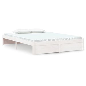vidaXL Cadre de lit sans matelas blanc bois massif 140x200 cm