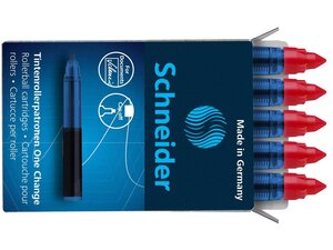 Cartouche roller One Change rouge Boîte 5 pièces SCHNEIDER