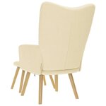 vidaXL Chaise de relaxation avec repose-pied Crème Tissu