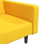 vidaXL Canapé-lit à 2 places avec deux oreillers Jaune Velours