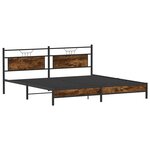 vidaXL Cadre de lit en métal sans matelas chêne fumé 200x200 cm