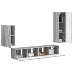 vidaXL Ensemble meuble TV 4 Pièces Gris Sonoma Bois d'ingénierie