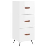 vidaXL Buffet haut Blanc brillant 34 5x34x180 cm Bois d'ingénierie