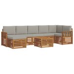 vidaXL Ensemble de canapés d'extérieur 8 pc Gris Naturel et Clair