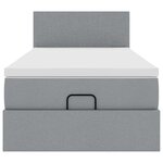 vidaXL Lit ottoman avec matelas gris clair 100x200 cm tissu
