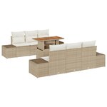 vidaXL Ensemble de canapé de jardin 7 pièces avec coussins beige en poly rattan