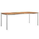 Set de repas de jardin 7 pièces en bois massif Teck vidaXL