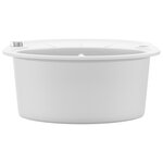 vidaXL Évier de cuisine Granit Seul lavabo Ovale Blanc