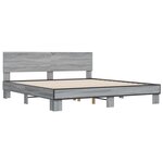 vidaXL Cadre de lit sans matelas sonoma gris 200x200 cm