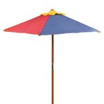 vidaXL Table et bancs de pique-nique avec parasol pour enfants Bois