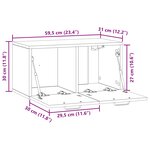 vidaXL Meuble TV mural Noir 59 5 x 31 x 30 cm Bois d'ingénierie