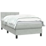 vidaXL Sommier à lattes de lit et matelas gris clair 80x220 cm velours