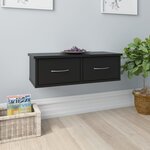 vidaXL Étagère murale avec tiroirs noir 60x26x18 5cm Bois d'ingénierie