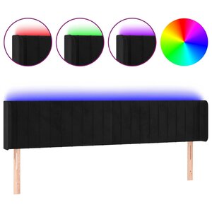 vidaXL Tête de lit à LED Noir 203x16x78/88 cm Velours