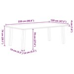 vidaXL Table à manger marron clair bois de chêne massif rectangulaire
