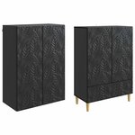 vidaXL Ensemble de Meubles 2 Pièces Noir Bois d'ingénierie
