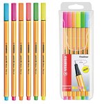 Pochette 6 stylos-feutres Point 88 Pte Fine Coloris fluo Assortis STABILO