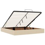 VidaXL Cadre de lit ottoman sans matelas crème 180x200 cm tissu