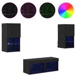 vidaXL Meubles TV muraux 4 Pièces Chêne noir 30 5 x 30 x 60 cm