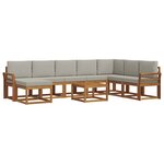 vidaXL Ensemble de canapés d'extérieur 9 pc Gris Naturel et Clair