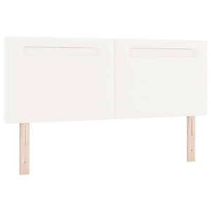 vidaXL Tête de lit avec des lumières à LED Blanc 144 cm PVC