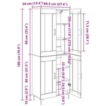 vidaXL Haut Armoire 2 Pièces Chêne noir Bois d'ingénierie
